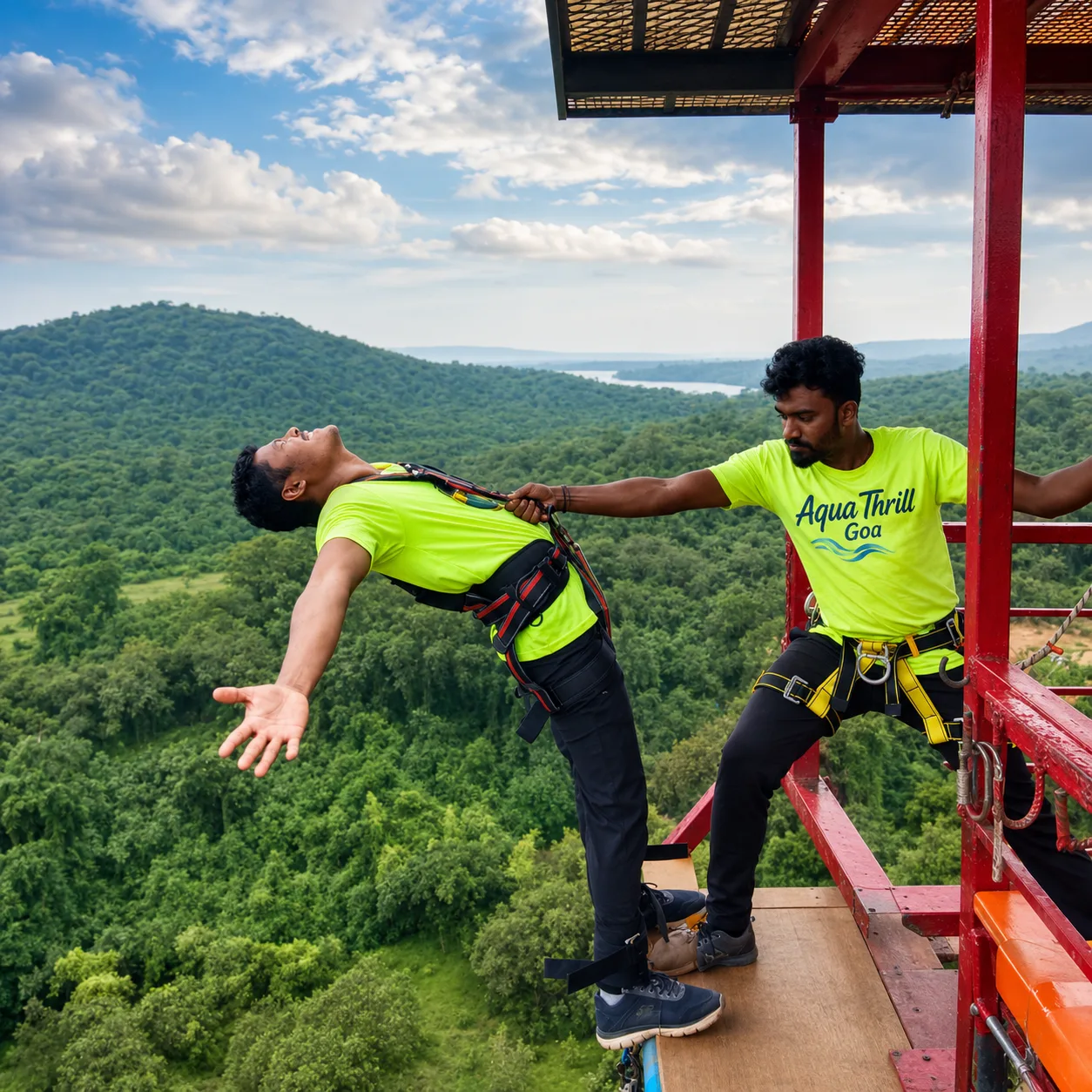 Bungee jumping adventure activity in Goa