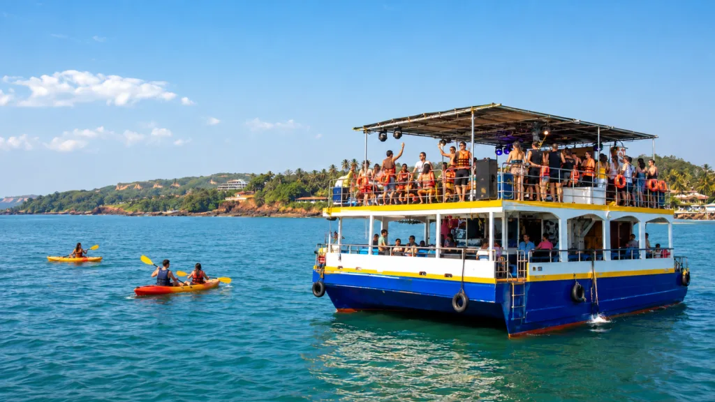 Goa Adventure Boat Party with Kayaking and Swimming - Mandovi River Cruise