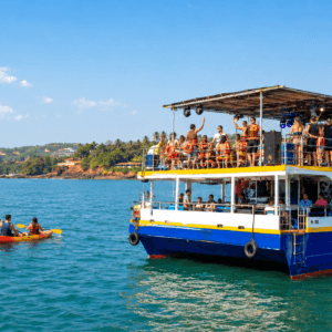 Goa Adventure Boat Party with Kayaking and Swimming - Mandovi River Cruise