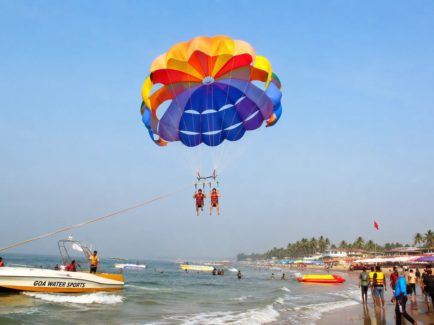 Baga Beach Goa water sports parasailing and jet ski activities