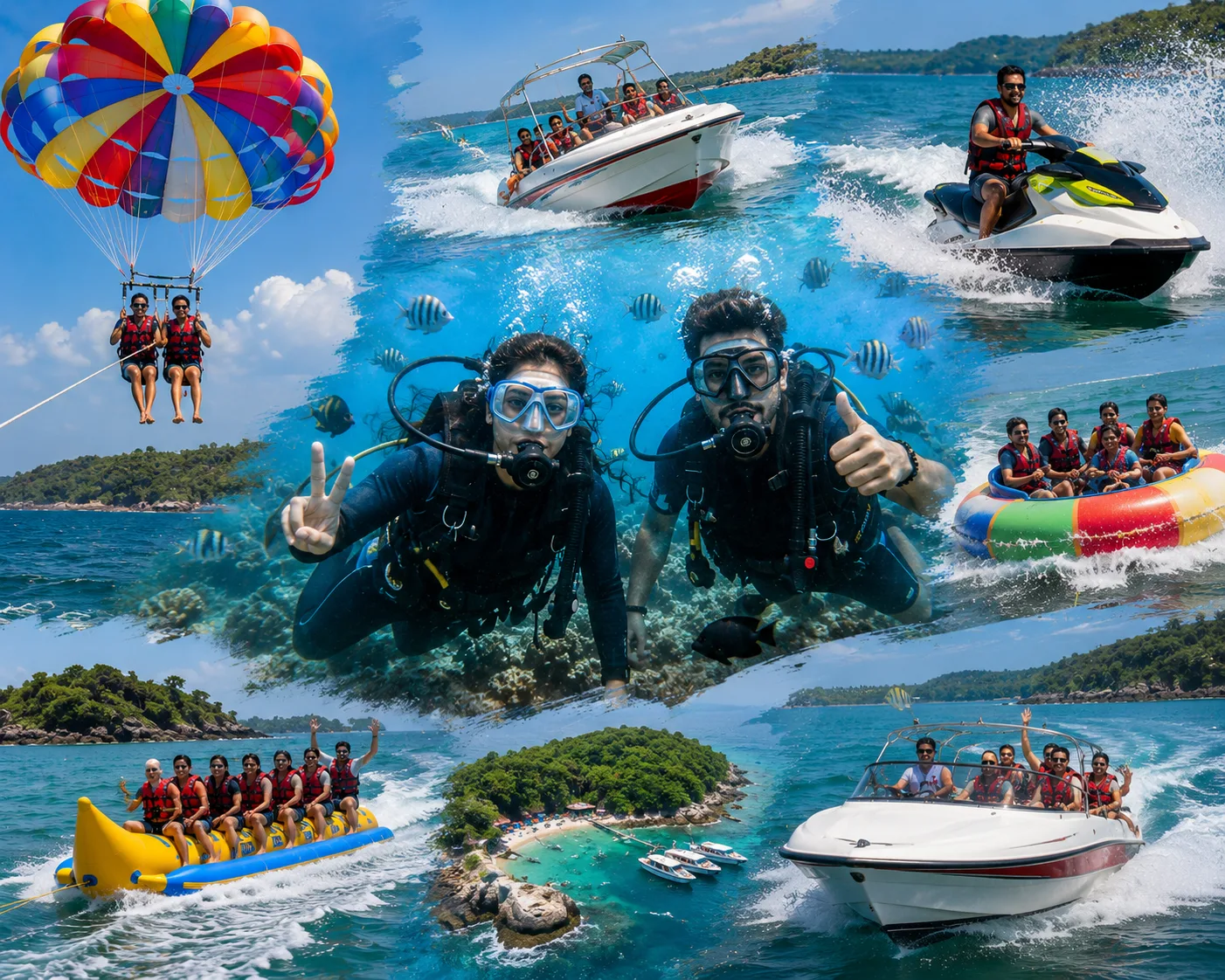 Grand Island scuba diving with water sports combo in Goa