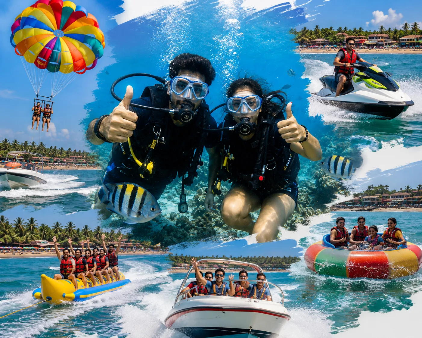 North Goa Paradise Beach scuba diving with water sports