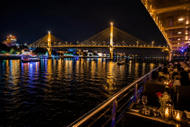 Mandovi bridge and Panjim lights near Goa dinner cruise