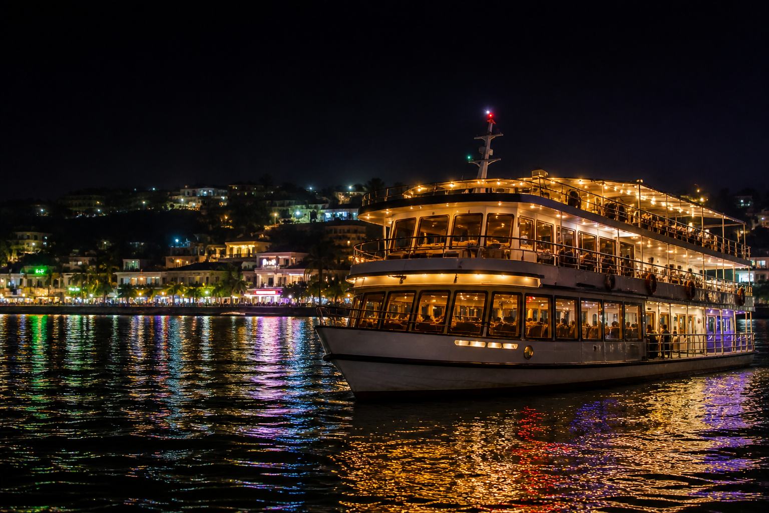 Real Panjim Mandovi dinner cruise night view
