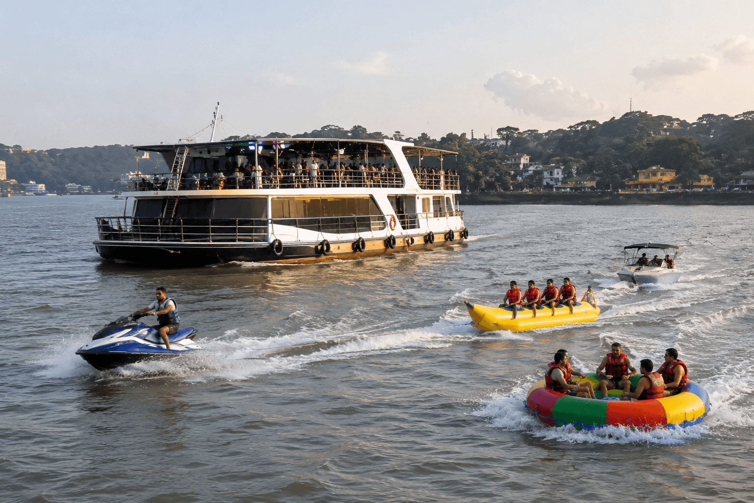 Goa monsoon adventure boat party with water sports