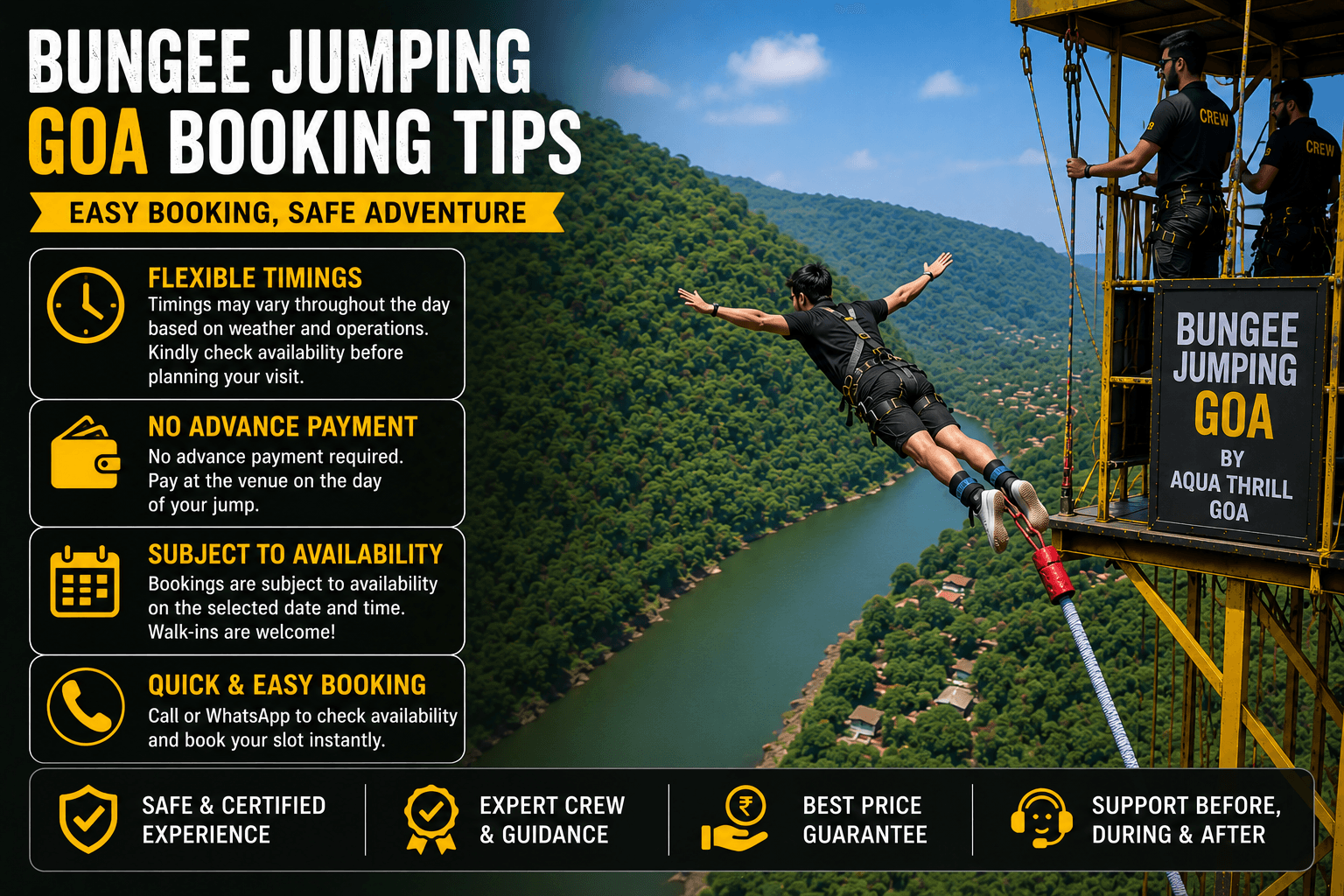 Bungee jumping Goa booking tips and planning advice