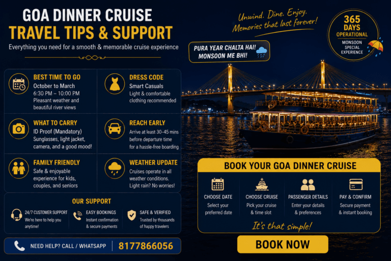 Goa dinner cruise booking tips and support