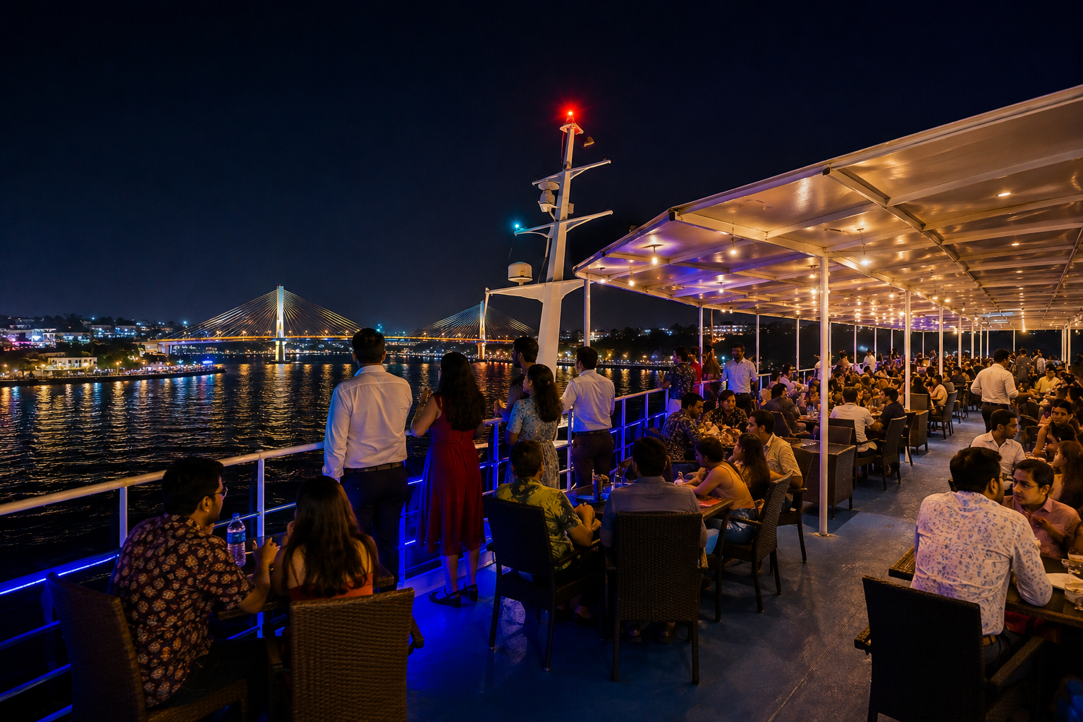 Goa dinner cruise deck experience with river view