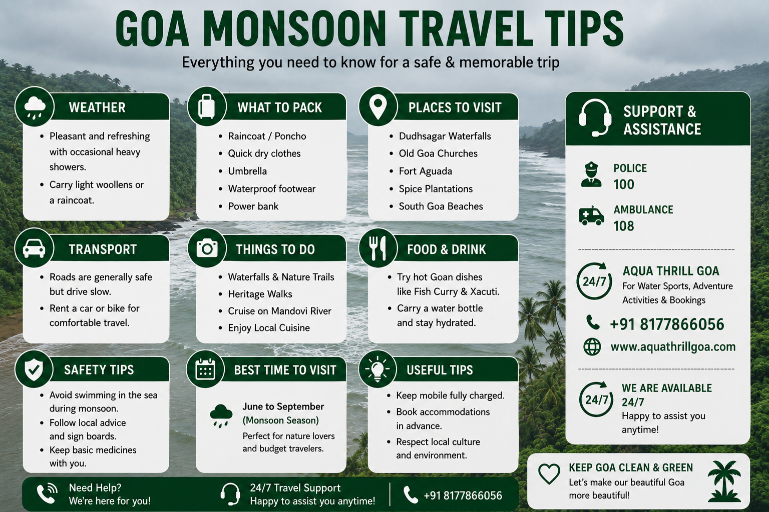 Goa monsoon travel tips and assistance
