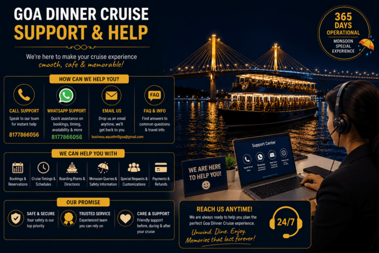 Goa dinner cruise booking support Aqua Thrill Goa
