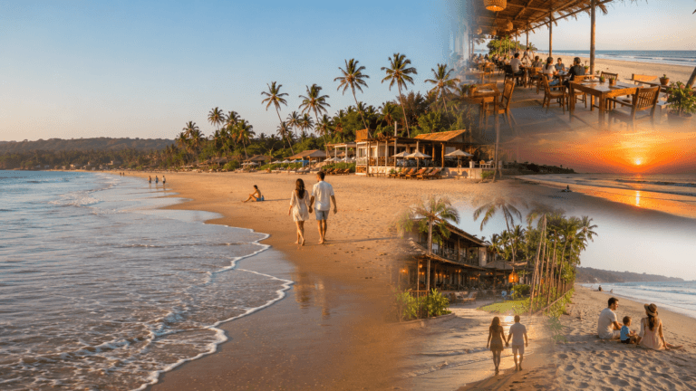 Ashwem Beach Goa Guide with peaceful beach, cafes, coconut trees and sunset view