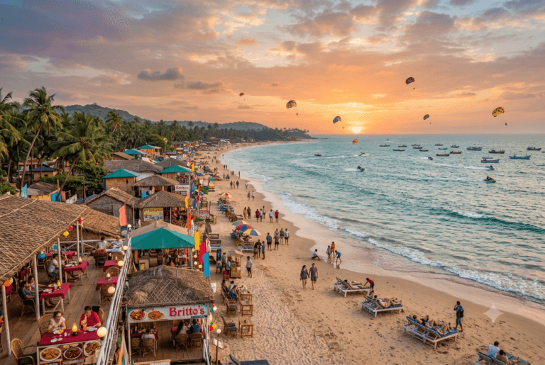 Baga Beach Goa with water sports, beach shacks and North Goa nightlife