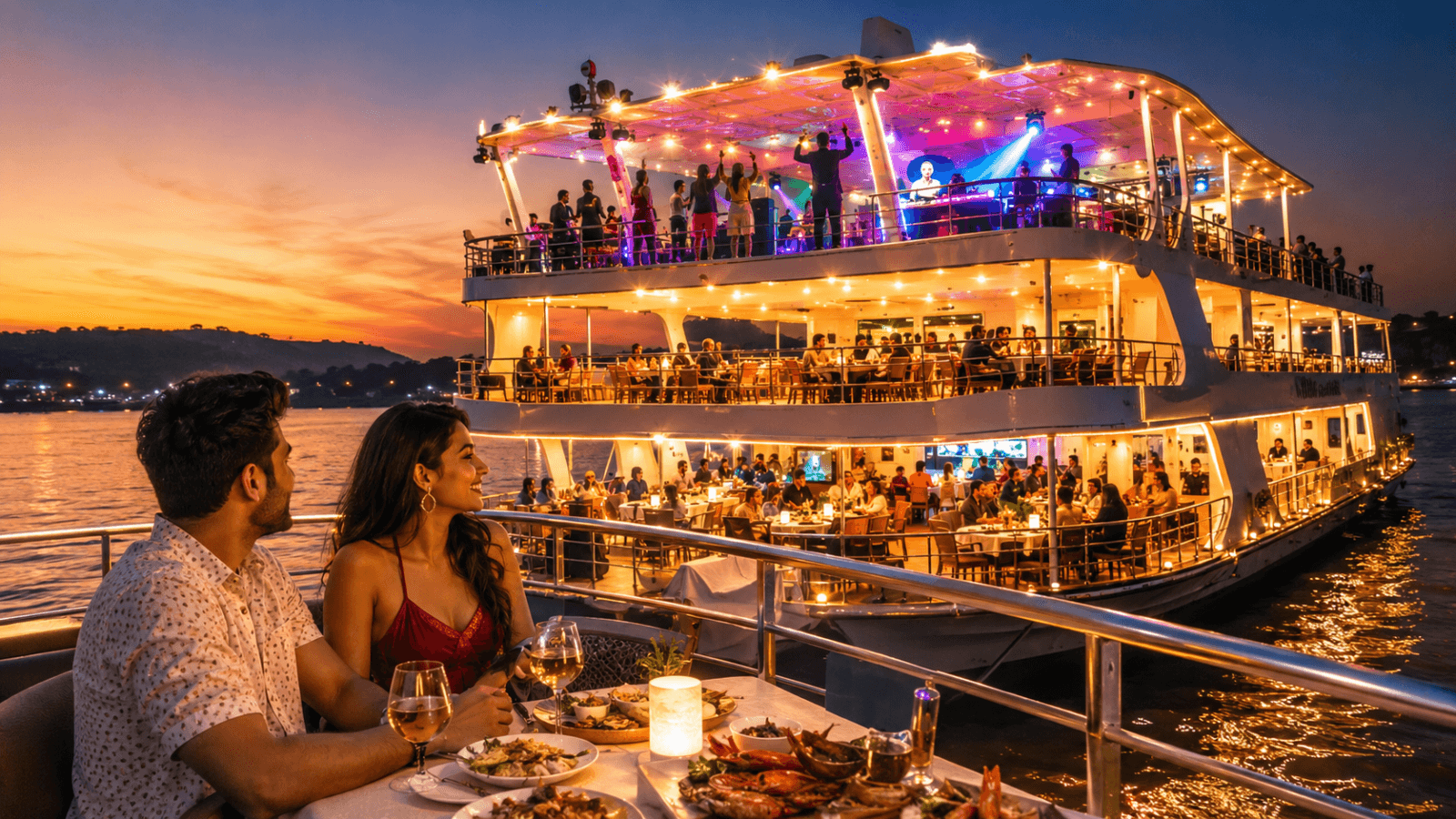 Goa dinner cruise party for Goa Package from Thivim 3 Night 4 Days