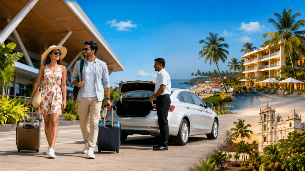 Goa Package 3 Night 4 Days from Mopa Airport with private taxi pickup and 4 star hotel near Baga Beach