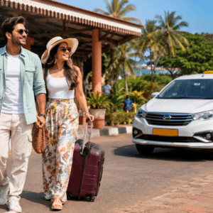 Goa Package from Thivim Railway Station for 2 people with private taxi pickup and 4 star hotel near Baga Beach
