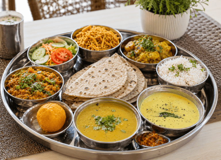 Gujarati veg thali near Arpora and Calangute Goa