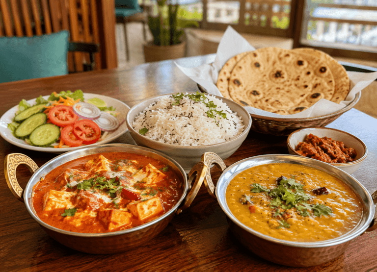North Indian paneer meal near Baga and Calangute Goa