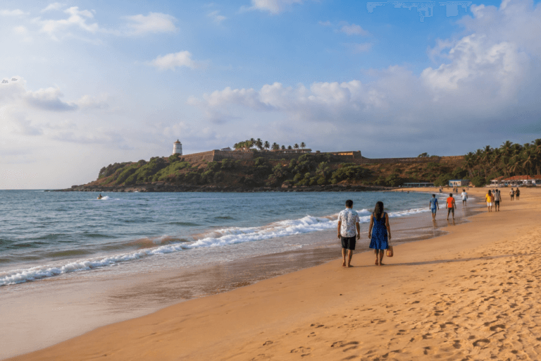 Sinquerim Beach Goa with Fort Aguada view and water sports access in North Goa