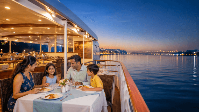Dinner cruise in Goa for family on Mandovi River evening