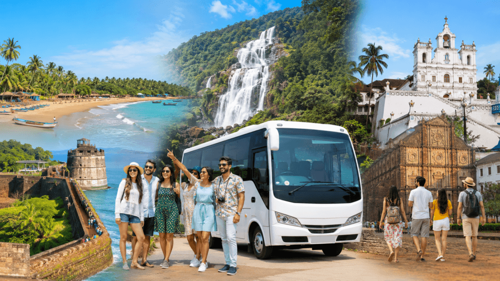 Goa sightseeing tour covering North Goa, South Goa and Dudhsagar Waterfall with Aqua Thrill Goa