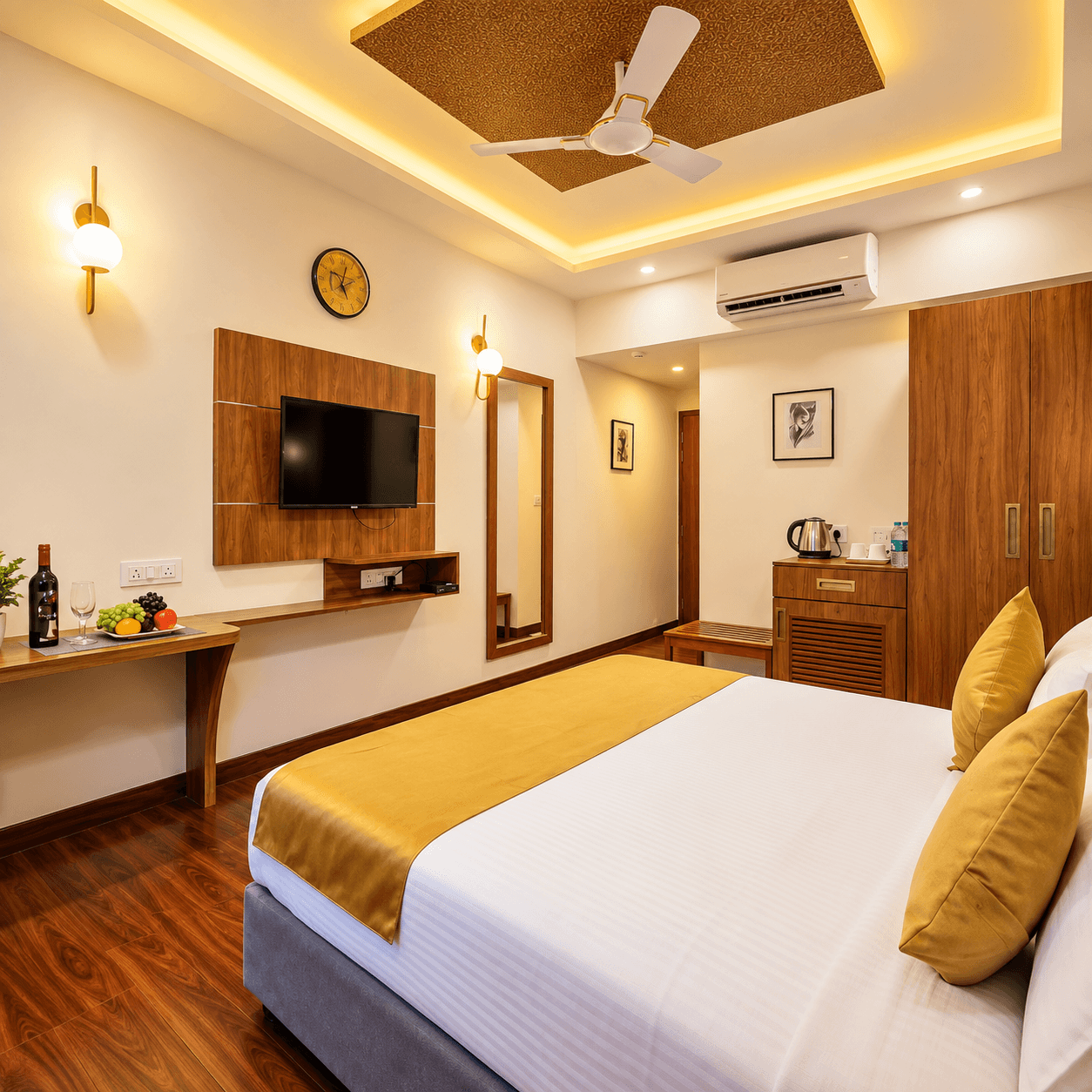 Deluxe room with TV, work desk and AC at Vagator Downtown by WS Vagator Goa